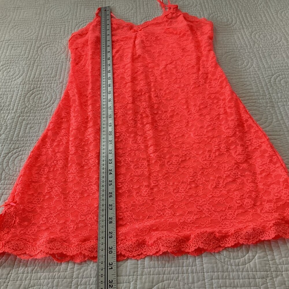 Victoria secret  Neon pink vintage dress slip dress lace collection size L - Picture 9 of 11